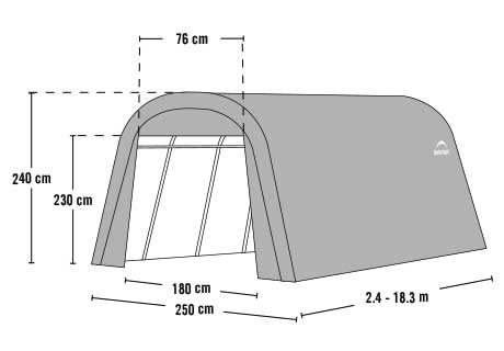 Unterstand mit Rundbogen - ShelterCoat Modell 0808