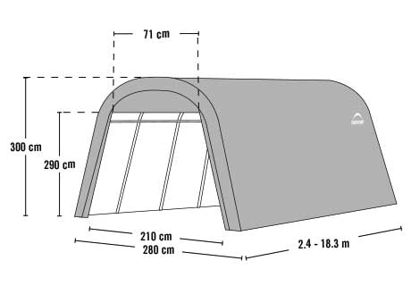 Unterstand mit Rundbogen - ShelterCoat Modell 0910