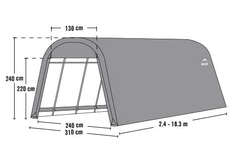Unterstand mit Rundbogen - ShelterCoat Modell 1008